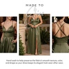 image:imageDavids Bridal Bridesmaid Dresses  The Edit by DB Studio Satin Empire Waist Ball Gown for Women in FullLengthMartini Olive