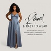 image:imageDavids Bridal Bridesmaid Dresses  The Edit by DB Studio Satin Empire Waist Ball Gown for Women in FullLengthSteel Blue