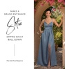 image:imageDavids Bridal Bridesmaid Dresses  The Edit by DB Studio Satin Empire Waist Ball Gown for Women in FullLengthSteel Blue