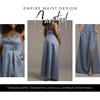 image:imageDavids Bridal Bridesmaid Dresses  The Edit by DB Studio Satin Empire Waist Ball Gown for Women in FullLengthSteel Blue