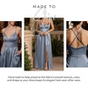 image:imageDavids Bridal Bridesmaid Dresses  The Edit by DB Studio Satin Empire Waist Ball Gown for Women in FullLengthSteel Blue