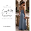 image:imageDavids Bridal Bridesmaid Dresses  The Edit by DB Studio Satin Empire Waist Ball Gown for Women in FullLengthSteel Blue