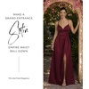 image:imageDavids Bridal Bridesmaid Dresses  The Edit by DB Studio Satin Empire Waist Ball Gown for Women in FullLengthWine