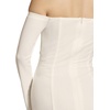 image:imageDavids Bridal Crepe Twist Bodice Long Sleeve Wedding DressSoft White