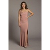 image:imageDavids Bridal Jersey Sheath Dress with Asymmetrical StrapsCinnamon
