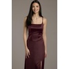 image:imageDavids Bridal Stretch Satin Basque Waist Sheath DressDusty Blue