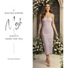 image:imageDavids Bridal Studio Ruched Empire Mesh Sheath Midi Dress in Iris Elegant Cocktail Dress for Weddings and Formal EventsIris