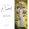 image:imageDavids Bridal The Edit High Neck Satin Bow Back Mermaid Wedding DressSoft White