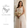 image:imageDavids Bridal The Edit Square Neck Tulle and Lace Ball Gown Wedding DressSoft White