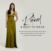 image:imageDavids Bridal The Edit Studio Charmeuse Plunge Seamed Slim A Line DressGreen