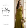 image:imageDavids Bridal The Edit Studio Charmeuse Plunge Seamed Slim A Line DressGreen