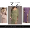 image:imageDavids Bridal The Edit Studio Mesh Billow Sleeve Sheath Dress Elegant Formal Dress for Wedding GuestEucalyptus
