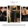 image:imageDavids Bridal The Edit Studio Satin ALine Dress with Cutouts Womens Formal DressBlack