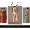 image:imageDavids Bridal The Edit by DB Studio Strapless Charmeuse Sheath Dress with ScarfEucalyptus