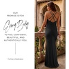 image:imageDavids Bridal Wedding Guest Dress  Jersey Cowl Neck Cross Back SheathBlack