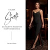 image:imageDavids Bridal Wedding Guest Dress  Jersey Cowl Neck Cross Back SheathBlack