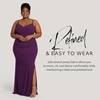 image:imageDavids Bridal Wedding Guest Dress  Jersey Cowl Neck Cross Back SheathPlum