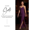 image:imageDavids Bridal Wedding Guest Dress  Jersey Cowl Neck Cross Back SheathPlum