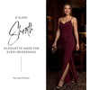 image:imageDavids Bridal Wedding Guest Dress  Jersey Cowl Neck Cross Back SheathWine