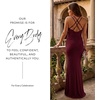 image:imageDavids Bridal Wedding Guest Dress  Jersey Cowl Neck Cross Back SheathWine