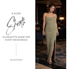 image:imageDavids Elegant Crepe Sculpted Neckline Sheath Maxi Gown Sleeveless Silhouette with High Slit Tailored Back ZipperEucalyptus