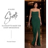 image:imageDavids Elegant Crepe Sculpted Neckline Sheath Maxi Gown Sleeveless Silhouette with High Slit Tailored Back ZipperJuniper