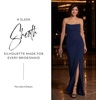 image:imageDavids Elegant Crepe Sculpted Neckline Sheath Maxi Gown Sleeveless Silhouette with High Slit Tailored Back ZipperMarine