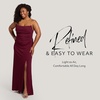image:imageDavids Elegant Crepe Sculpted Neckline Sheath Maxi Gown Sleeveless Silhouette with High Slit Tailored Back ZipperWine