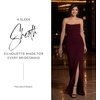 image:imageDavids Elegant Crepe Sculpted Neckline Sheath Maxi Gown Sleeveless Silhouette with High Slit Tailored Back ZipperWine