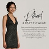 image:imageThe Edit by DB Studio Plunging Halter Metallic Mini Dress Sparkly Cocktail and Party Style for WomenMulti