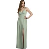 image:imageDavids Bridal Chiffon Spaghetti Strap ALine Dress with SlitDusty Sage