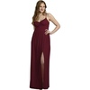 image:imageDavids Bridal Chiffon Spaghetti Strap ALine Dress with SlitWine