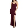 image:imageDavids Bridal Jersey Sheath Dress with Asymmetrical StrapsWine
