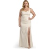 image:imageDavids Bridal Matte Satin Draped Sheath Tank Wedding DressSoft White