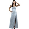 image:imageDavids Bridal Stretch Satin Basque Waist Sheath DressDusty Blue