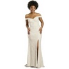 image:imageDavids Bridal The Edit Studio Corset Bodice Lace Off The Shoulder A Line Wedding Dress with Side SlitSoft White