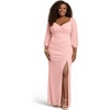 image:imageDavids Bridal The Edit Studio Mesh Billow Sleeve Sheath Dress Elegant Formal Dress for Wedding GuestBallet