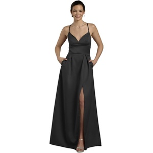 image:imageDavids Bridal Bridesmaid Dresses  The Edit by DB Studio Satin Empire Waist Ball Gown for Women in FullLengthBlack
