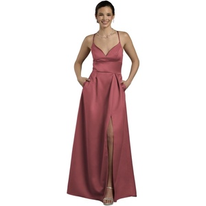 image:imageDavids Bridal Bridesmaid Dresses  The Edit by DB Studio Satin Empire Waist Ball Gown for Women in FullLengthChianti
