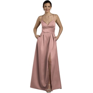 image:imageDavids Bridal Bridesmaid Dresses  The Edit by DB Studio Satin Empire Waist Ball Gown for Women in FullLengthQuartz