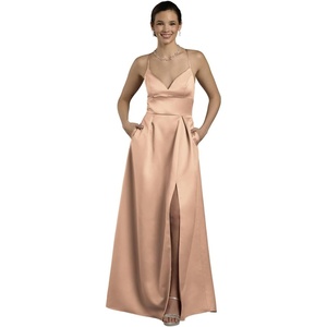 image:imageDavids Bridal Bridesmaid Dresses  The Edit by DB Studio Satin Empire Waist Ball Gown for Women in FullLengthSand