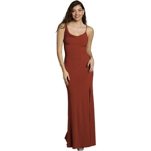 image:imageDavids Bridal Jersey Sheath Dress with Asymmetrical StrapsCinnamon