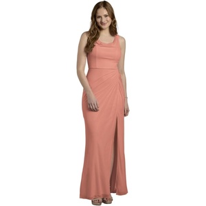 image:imageDavids Bridal Mesh Cowl Neck Ruched ALine DressDesert Coral