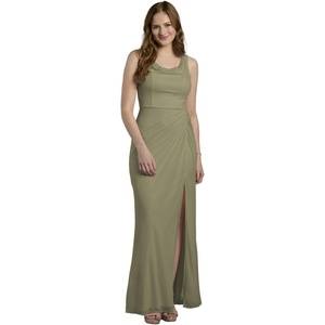 image:imageDavids Bridal Mesh Cowl Neck Ruched ALine DressEucalyptus