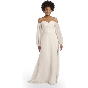 image:imageDavids Bridal OfftheShoulder Billow Sleeve Wedding DressSoft White