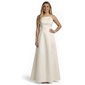 image:imageDavids Bridal Satin ALine Open Back Wedding DressIvory