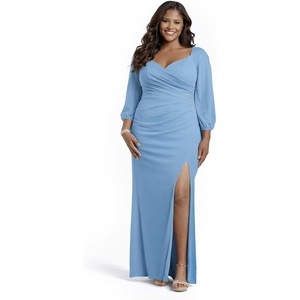 image:imageDavids Bridal The Edit Studio Mesh Billow Sleeve Sheath Dress Elegant Formal Dress for Wedding GuestLake