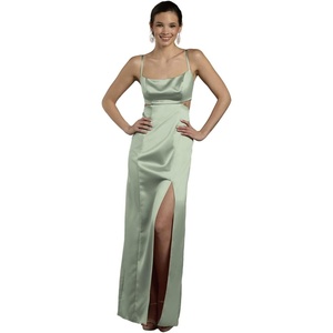 image:imageDavids Bridal The Edit Studio Satin ALine Dress with Cutouts Womens Formal DressDusty Sage