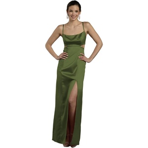image:imageDavids Bridal The Edit Studio Satin ALine Dress with Cutouts Womens Formal DressMartini Olive