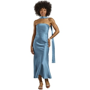 image:imageDavids Bridal The Edit by DB Studio Strapless Charmeuse Sheath Dress with ScarfLake